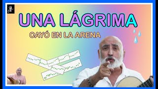 APRENDE UNA LÁGRIMA CAYÓ EN LA ARENA✅ | TABLATURA de PUNTEOS GUITARRA | TUTORIAL COMPLETO | PERET