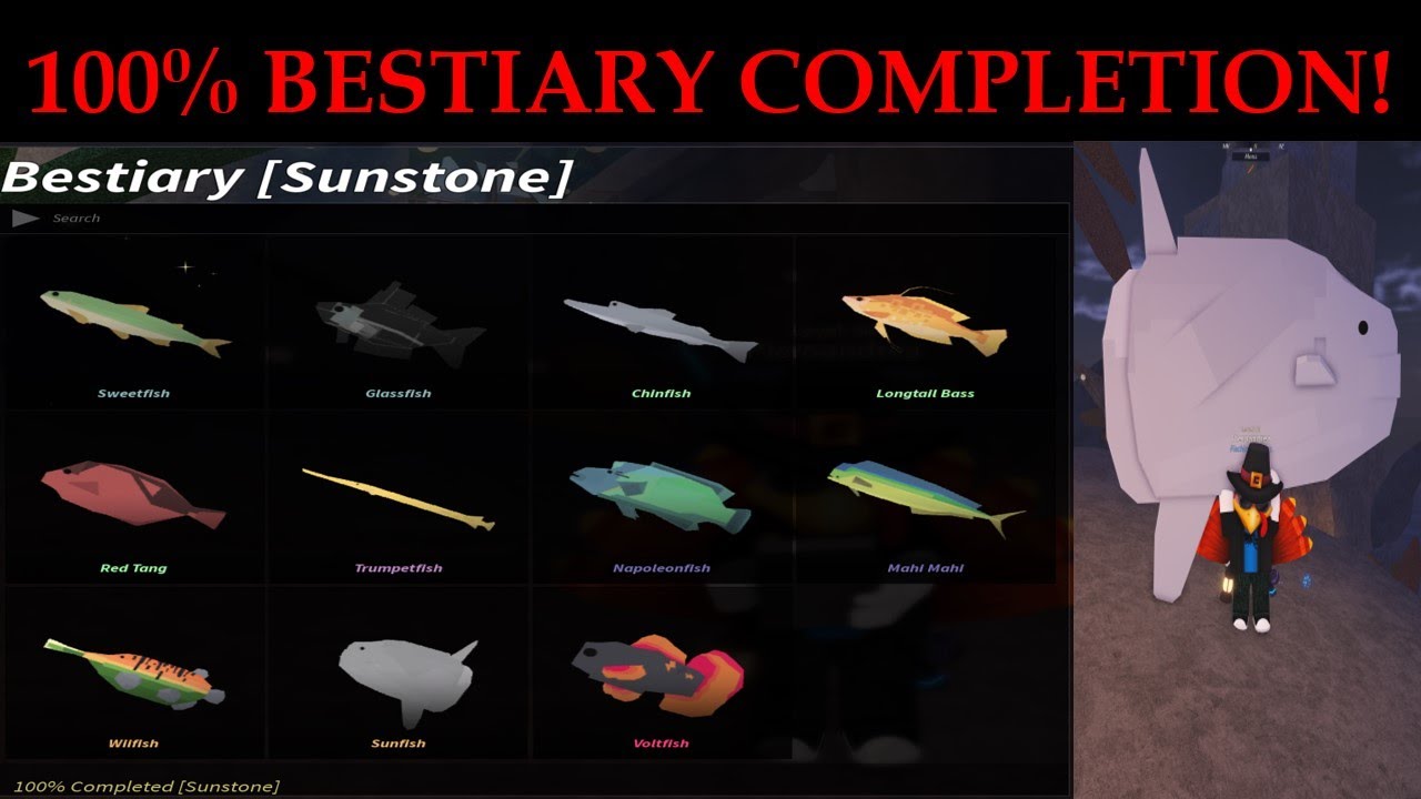 HOW TO GET 100 BESTIARY COMPLETION IN SUNSTONE FISCH YouTube how-to-get-100-bestiary-completion-in-sunstone-fisch-youtube