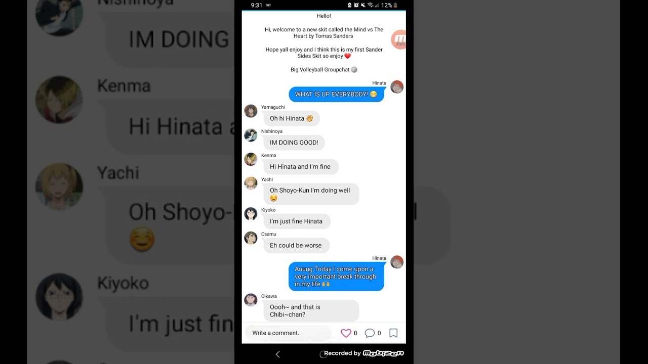 Haikyuu Skit -The MIND vs The HEART- Sander Sides