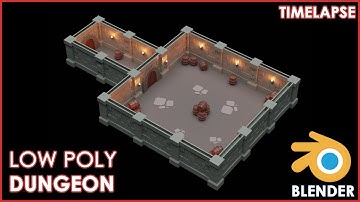 Low Poly Dungeon Modeling Timelapse | Blender 3.0 | Capuccino 3D