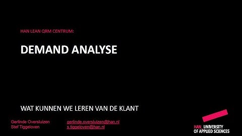 Introductie Demand Analyse (Stef Tiggeloven en Gerlinde Oversluizen)
