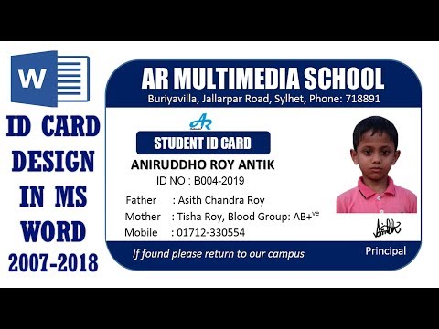 Ms Word Tutorial How To Make Easy Student Id Card Design In