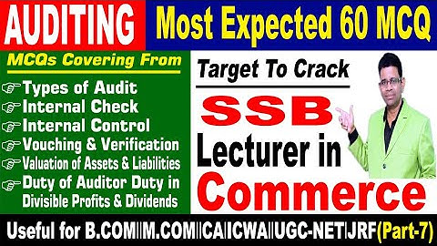 Auditing MCQ #audting #ssbcommerce #pgtcommerece #bcom #mcom #ca #nta #accountantjob