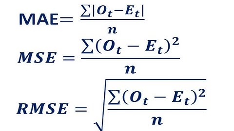 Excel: Mean square Error, Mean Deviation Error, Root Mean square Error