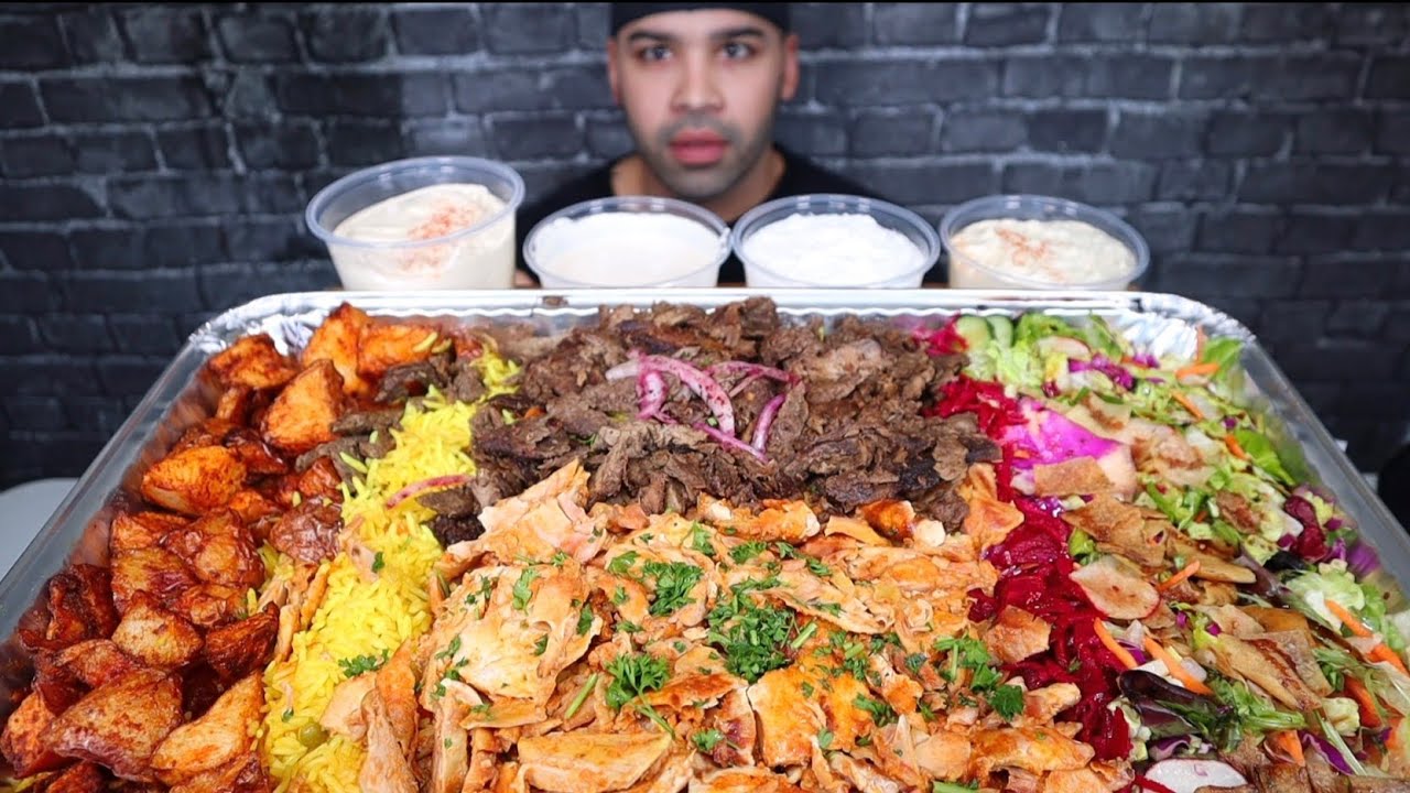 (ASMR) SHAWARMA PLATTER MUKBANG