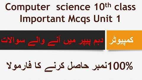 Chapter 1 computer class 10 || important computer mcqs chapter 1