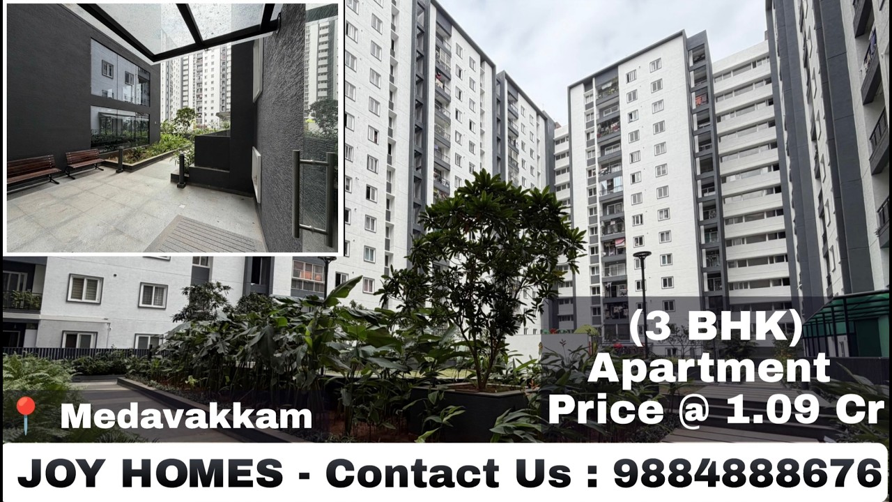 3 BHK Apartment for Sale in Vengaivasal, Medavakkam |1495 Sq Ft | Private Terrace @1.09 Cr