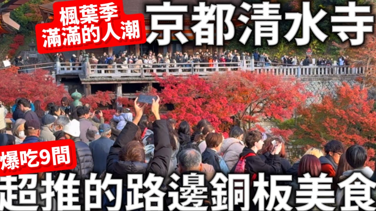 2023|京都清水寺|超推的人氣路邊銅板美食|爆吃九間小吃美食|楓葉季滿滿人潮|日本生活