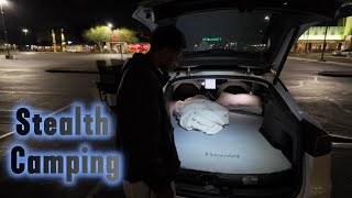 stealth camping in my tesla model Y