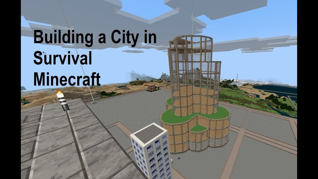 Minecraft Survival: Building a giant city with my wife @Bowlerchik7 ...