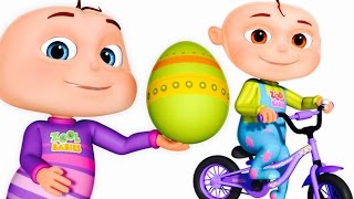 Five Little Babies Opening Surprise Eggs | Transport Vehicles For Children | Zool Babies Fun Songs