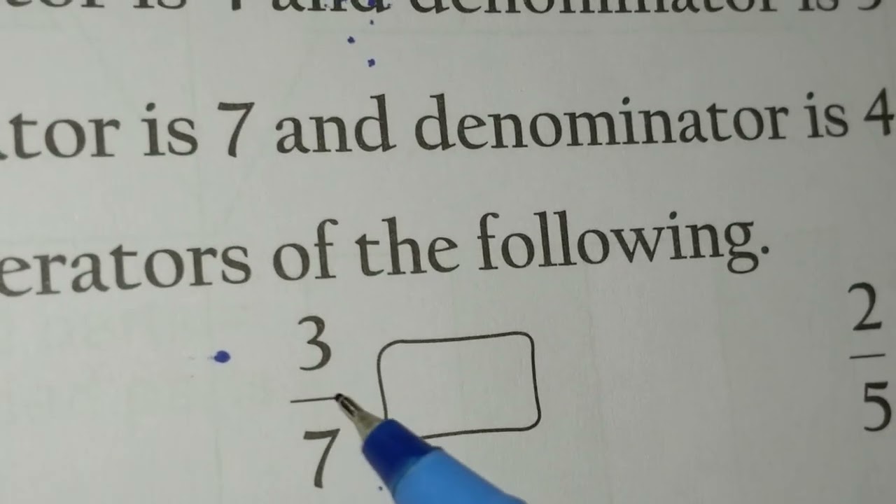Write the numerators of the fractions✌ numerator 👍 fractions😊 mathematics📐📊📚