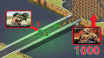 Can 1 Desolator defend the bridge? vs 1000 Conscripts - Red Alert 2