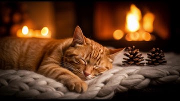 Cozy Cat Comfort Music 432Hz 🐈 Fireplace Ambience For Safety Feeling And Stress Relief no ads
