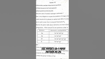 Physics SA-1 paper pattern 25-26 #telangana #physics