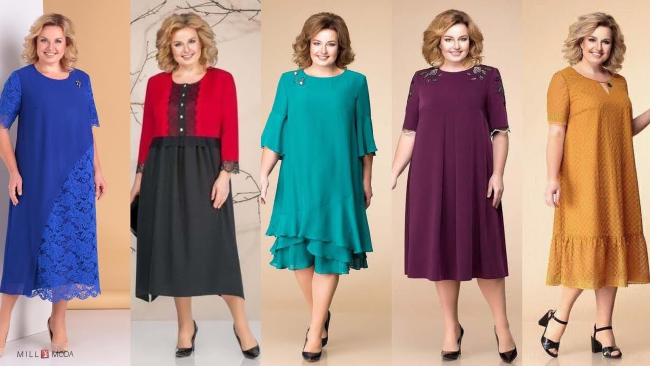 Топ самых красивых и стильных платьев больших размеров для матери жениха/невесты, трендовых плать...