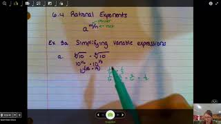 6.4 Ex 3a- Simplifying Variable Expressions with Rational Exponents