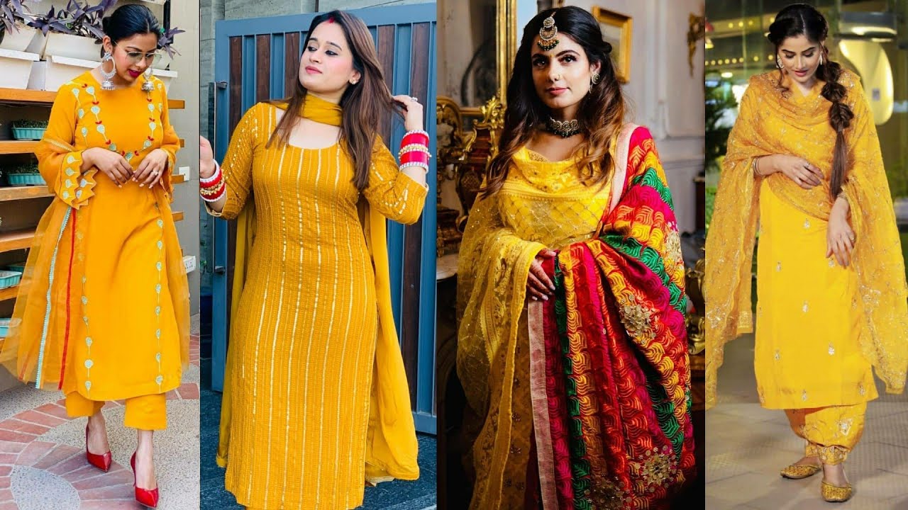 Sexy Yellow Rayon Sleeveless Women Suits Punjabi Salwar Kameez Readymade  Dresses | eBay
