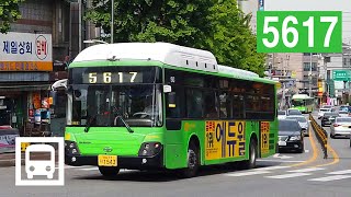 [4K] Seoul Metropolitan Bus route no.5617 bus ride (서울 5617번 지선버스 주행영상) front view Korea