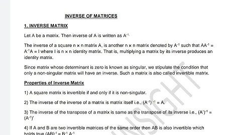 IGNOU BCOC 134 BUSINESS MATHEMATICS & STATISTIC UNIT 3 INVERSE OF MATRICES NOTES(Road to 100 subs)