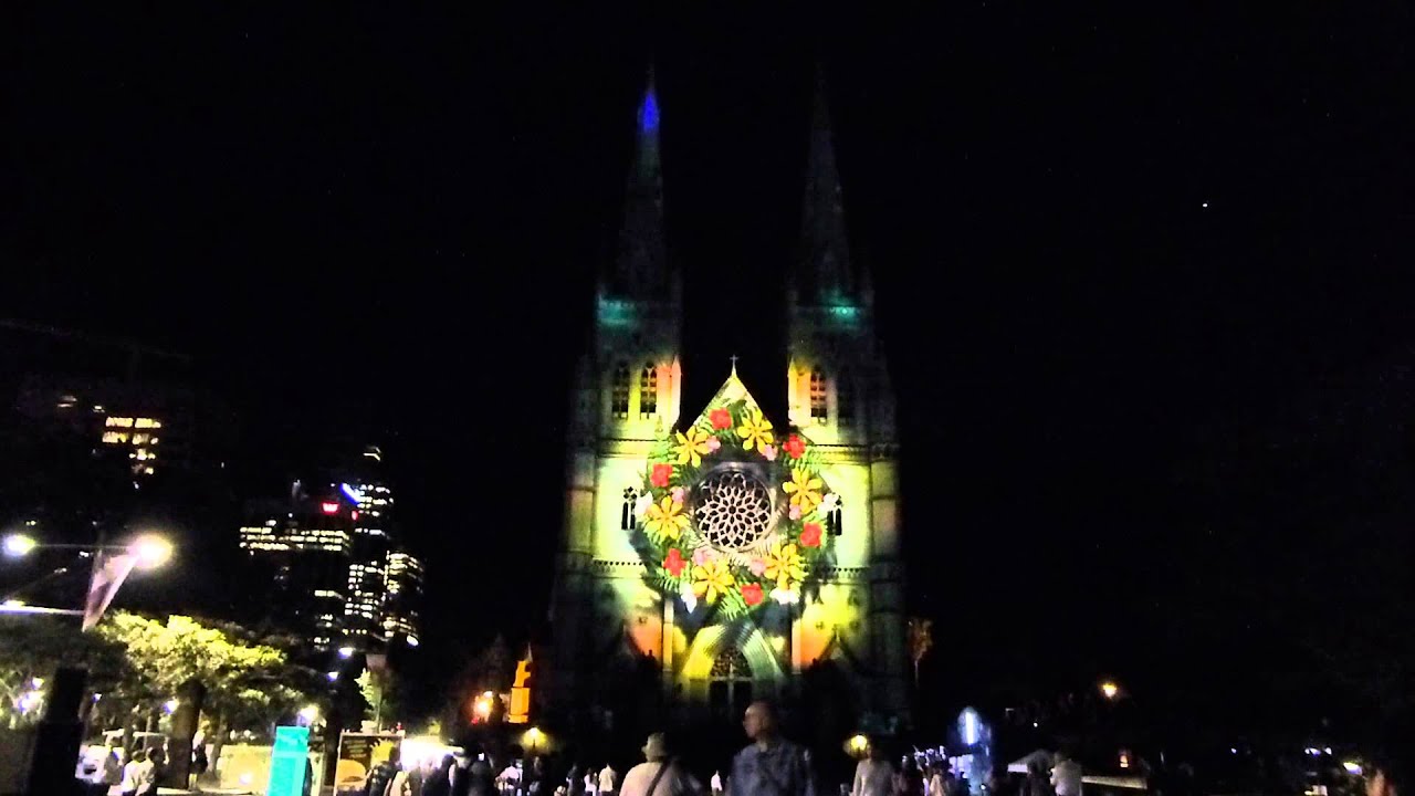 St Mary's Cathedral Christmas Light Show 2012 Sydney, Australia YouTube