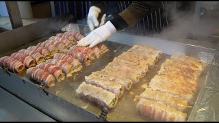 줄서서 먹는 삼겹살? 강릉 김치말이삼겹 \/ Cheese Bacon Kimchi Roll - Korean Street Food