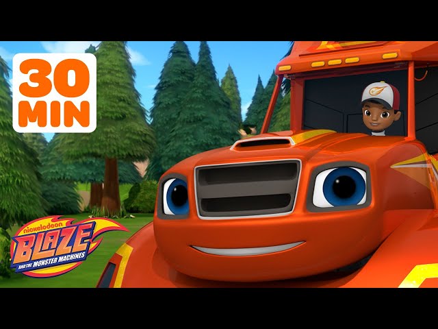 Blaze Transforms to Make Deliveries! 🚗 w/ AJ | 30 Minutes | Blaze and the Monster Machines class=