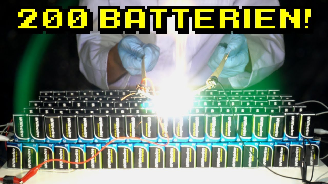 Ich habe 200 9V Batterien verbunden! Das ist passiert