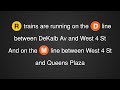  mta station announcements r trains running on the bridge and the 6 av53 st line