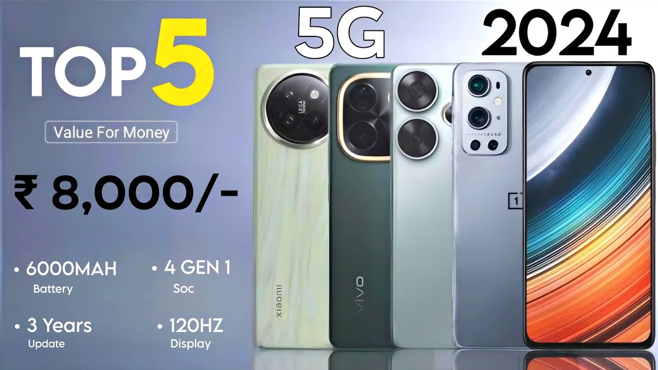 TOP 5 BEST PHONE UNDER 8000 in 2024 | best processor phone under 8000 ...