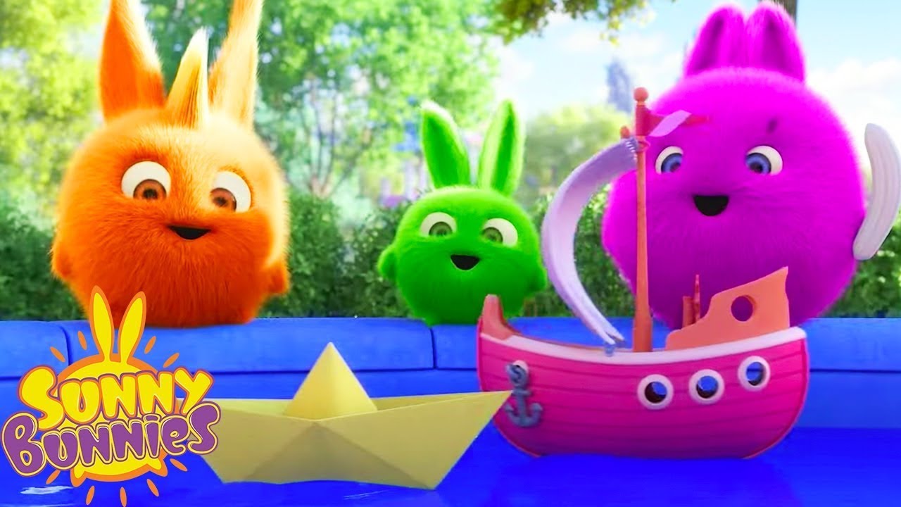 العب بالقوارب الورقية | الأرانب المشمسة | رسوم متحركة للأطفال | وايلد برين كيدز