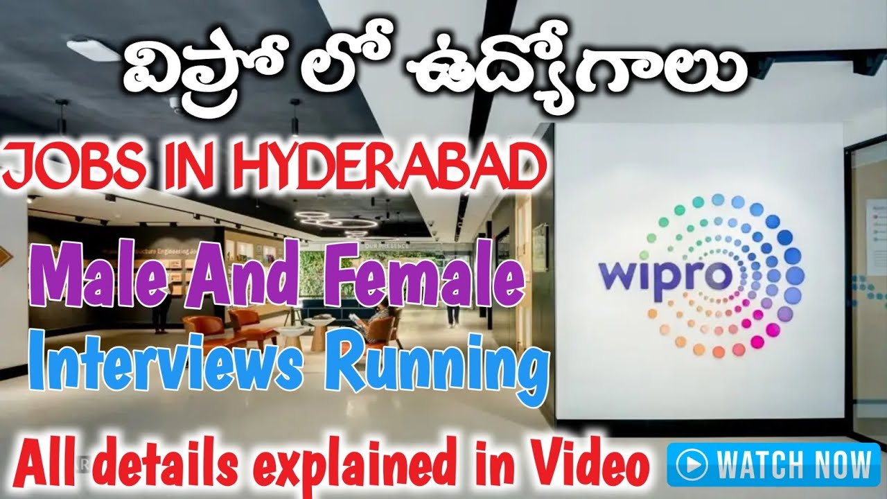 Wipro Hyderabad Jobs For Freshers 2019