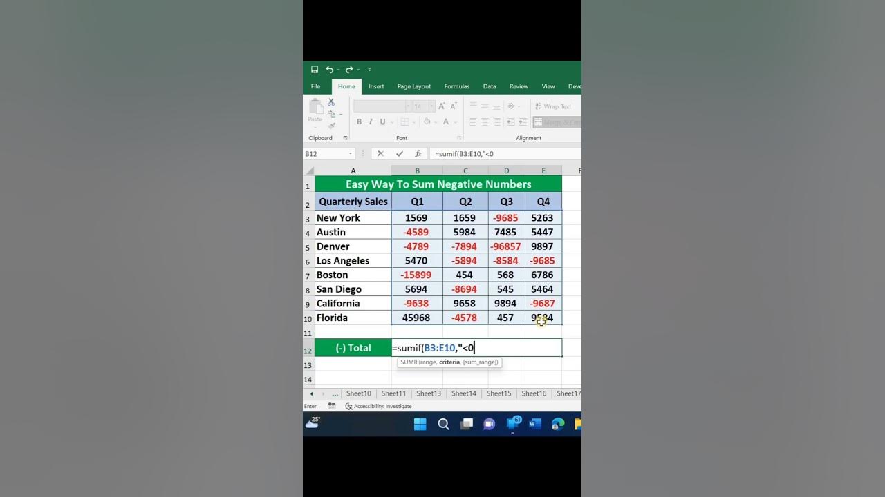 easy-way-to-calculate-negative-values-in-excel-excel-for-beginners