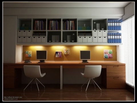 Two Person Desk Home Office Furniture - YouTube