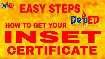 How to get INSET CERTIFICATE || Easy Steps