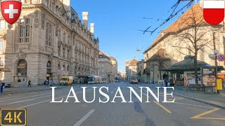 Driving Lausanne Switzerland  | 4K City Drive