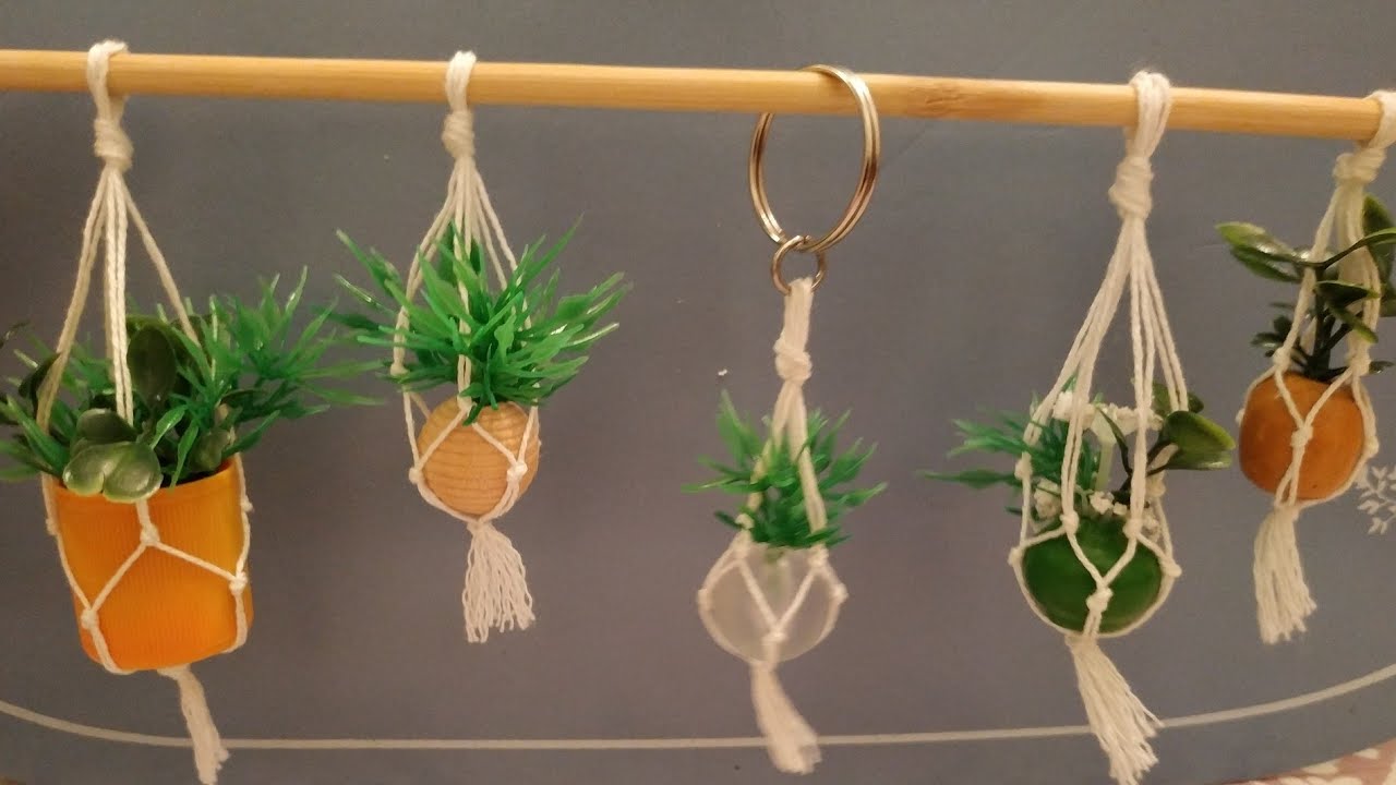 rival máquina Cría Video 2de2: miniatura plantitas, macetero colgante macrame 💖DIY miniature  plant hanger macrame - YouTube