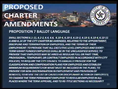 Proposed City Charter Amendments for May 2013 Election - YouTube