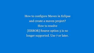 how to configure maven in eclipse and create a maven project?