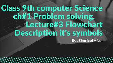 Class 9 - Computer Science - Chapter 1 - Lecture 3 Flowchart Description Its Symbols- Sharjeel Afzal
