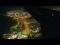 Wonderful Night Aerial View of Kuwait - Landing at Kuwait International Airport