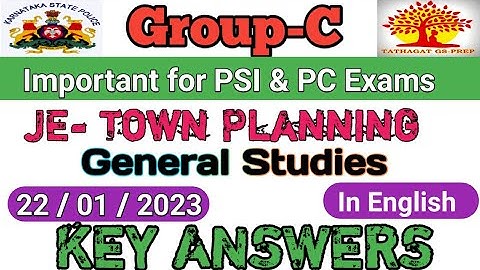 Group C key answers 2023 |JE Town planning |Rural Development department Exam key answers 22/01/2023
