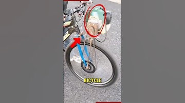 DIY Motorized Bicycle with Lawn Trimmer Engine #viralvideo #lifehacks #shorts