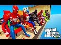 CARS and SPIDER-MAN with Superheroes Сhallenge on ramps MINI-CARS GTA V Mods