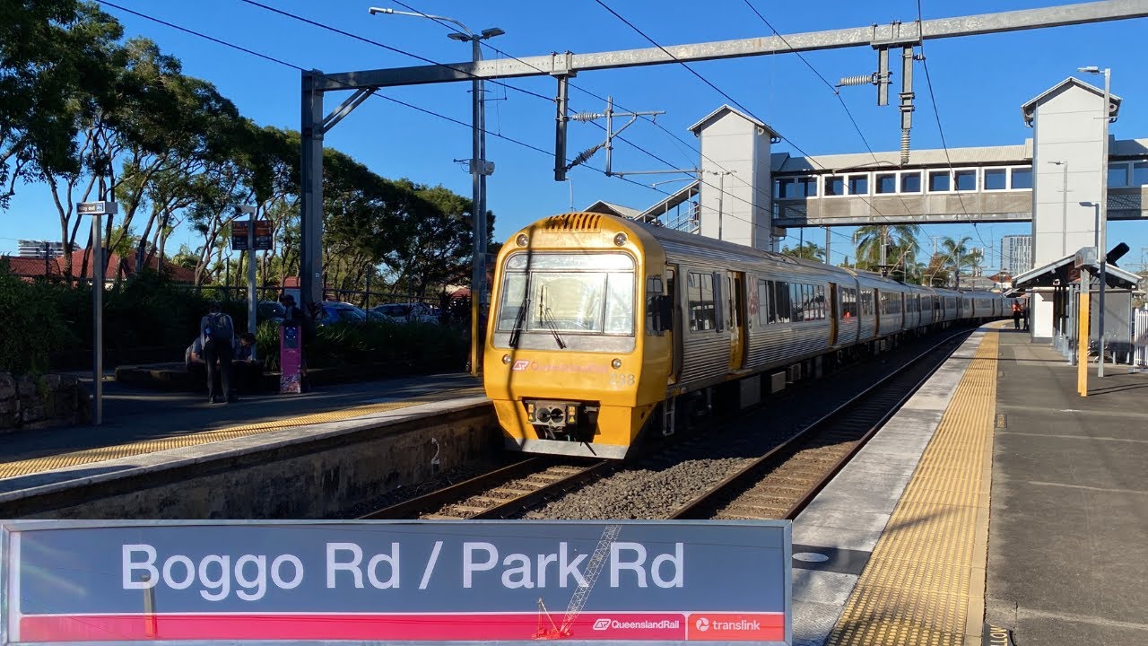 Trains at Boggo Rd / Park Rd Station - YouTube