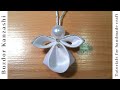 DIY Kanzashi angyal 01 / Kanzashi angel 01- satin ribbon angel / Karácsonyfadísz készítése