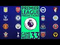 The Premier League Predictions For Week 33