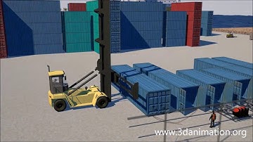 Sea container washing unit animation