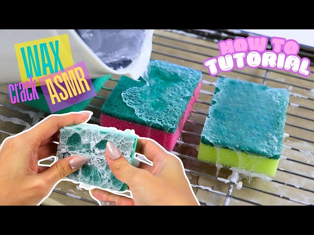 How To Make Sponge Wax Cracking ASMR! Satisfying Sponge Covered With Cracking Wax!