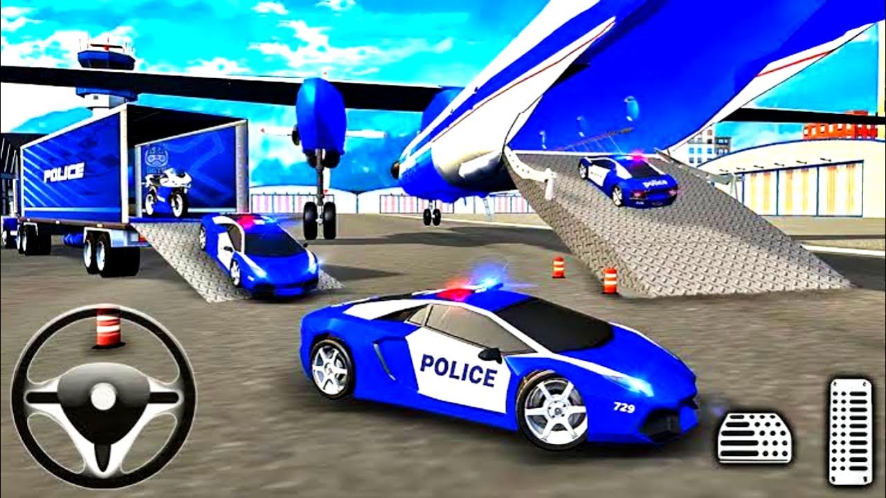 Transporting Police Vehicles in Cargo Plane - Police car Transporter Gameplay
